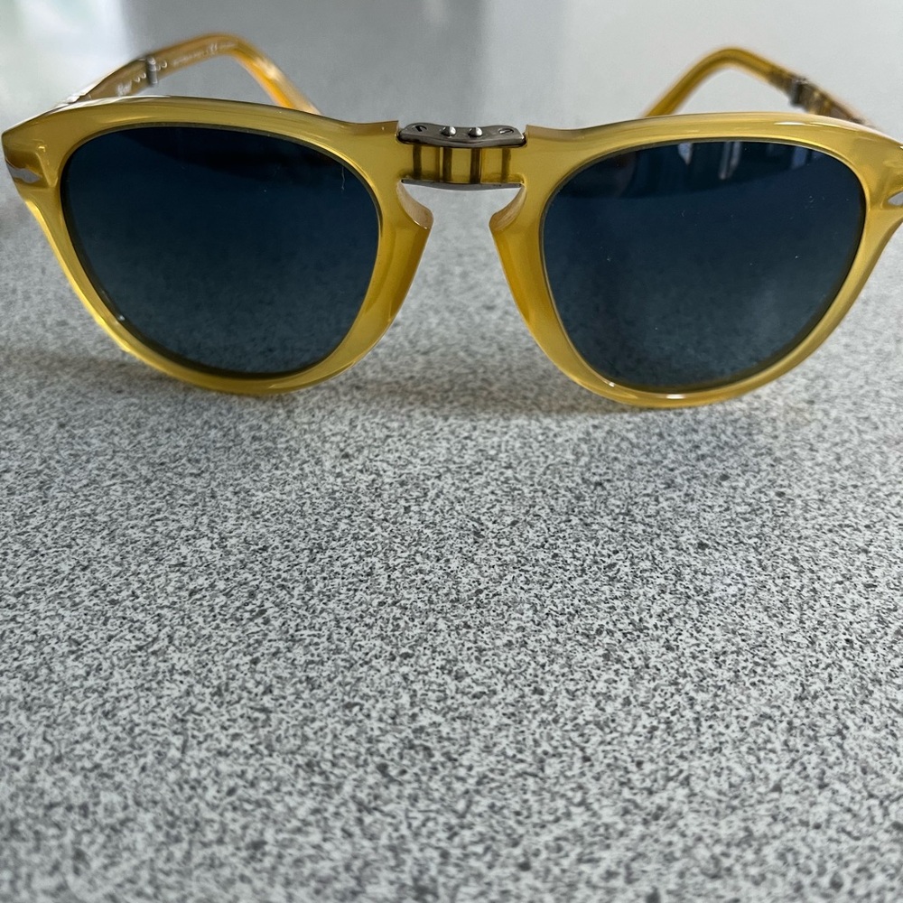 Persol Yellow Sunglasses with Black Lenses